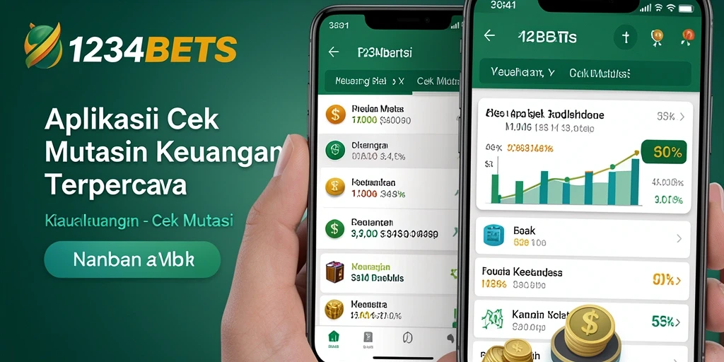Antarmuka aplikasi 1234BETS yang intuitif untuk cek mutasi akun.