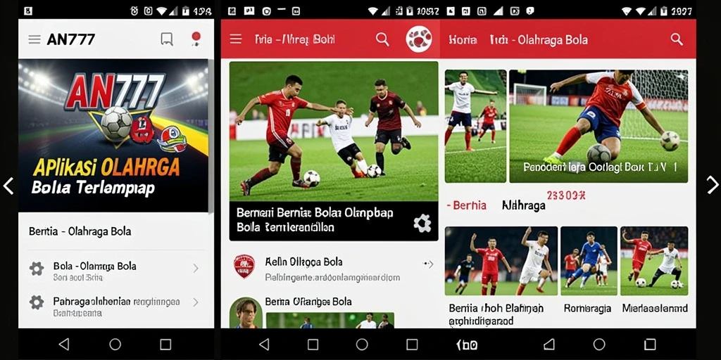 Antarmuka modern AN777 dengan informasi Olahraga Bola yang lengkap.