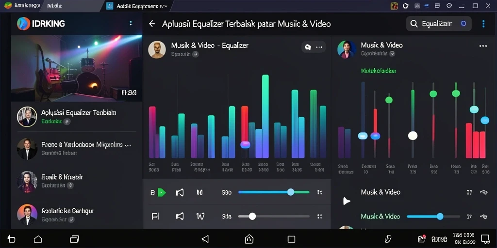 Antarmuka pengguna <strong>IDRKING</strong> dengan fitur Equalizer yang interaktif dan menarik.