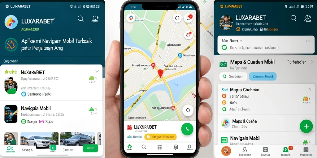 Antarmuka LUXARABET menampilkan peta dan rute jelas.