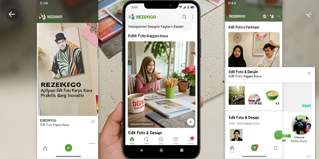 Antarmuka utama REZEKIGO yang intuitif dan fungsional untuk Edit Foto Kertas Kaca.