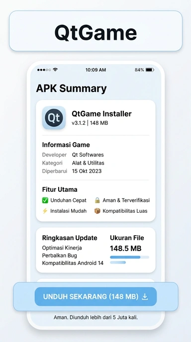 Tampilan halaman APK qtgame