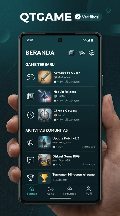 Tampilan kanal resmi qtgame